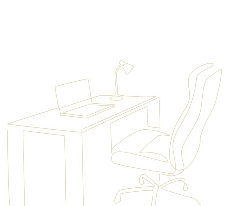 作業机と椅子のイラスト